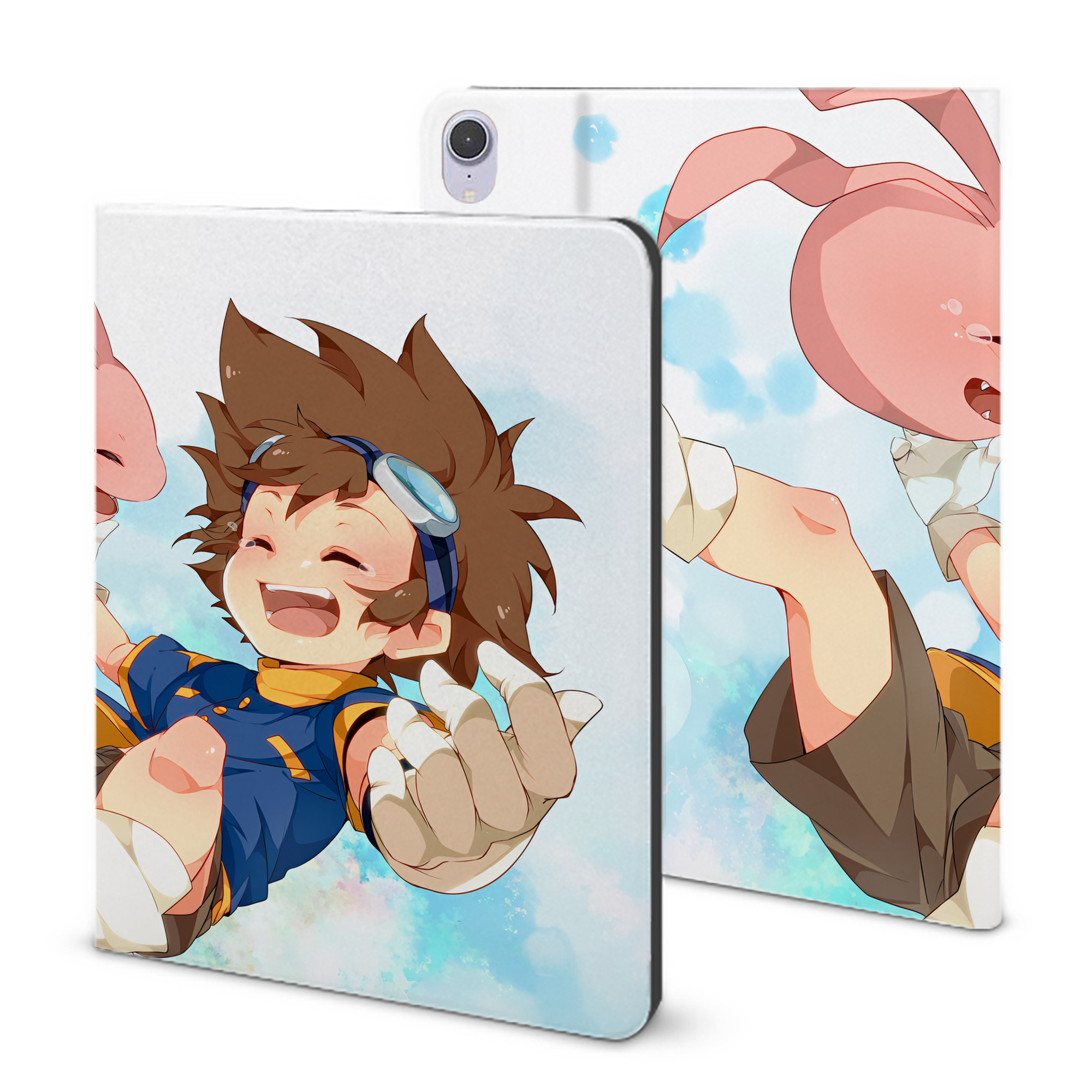 （画像用） Digimon デジタルモンスター/デジモン IPad ケース ブック型 PUレザー TPU 耐衝撃 軽量 薄型 ペン収納なし 全面保護 IPad 各モデル対応